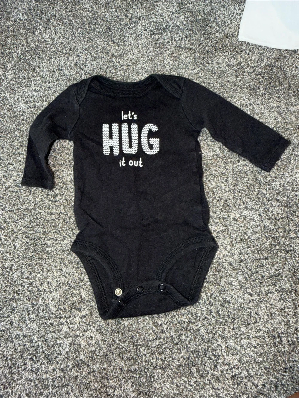 Black Long-Sleeve Baby Bodysuit with 